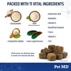 Pet MD Advanced Hip & Joint Supplement For Dogs, 120 Count -Pet Wellness 703766 PT3. AC SS1800 V1667948007
