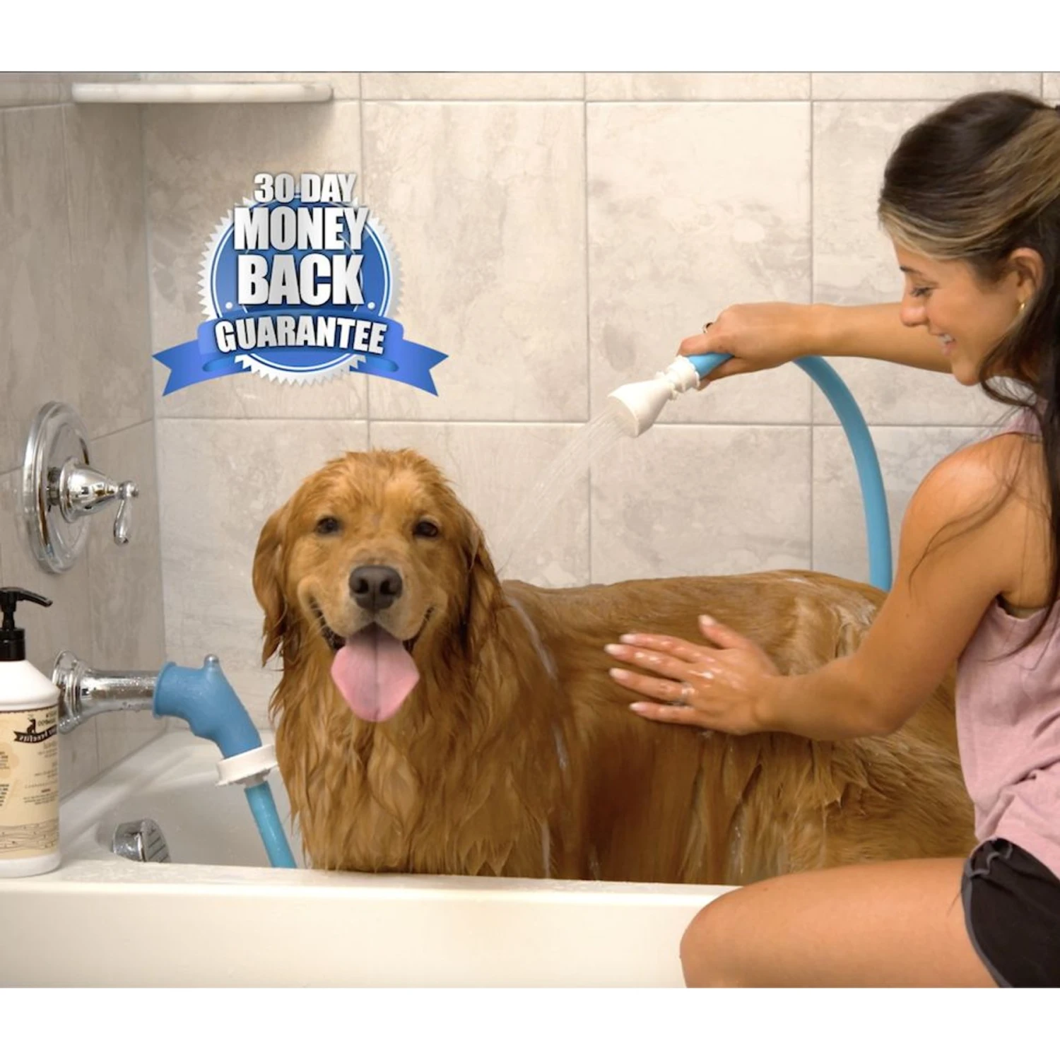 Rinseroo Tub Faucet Sprayer Dog, Cat & Small Pet Portable Shower, Blue, 5-ft 2 Rinseroo Tub Faucet Sprayer Dog, Cat & Small Pet Portable Shower, Blue, 5-ft - Image 2