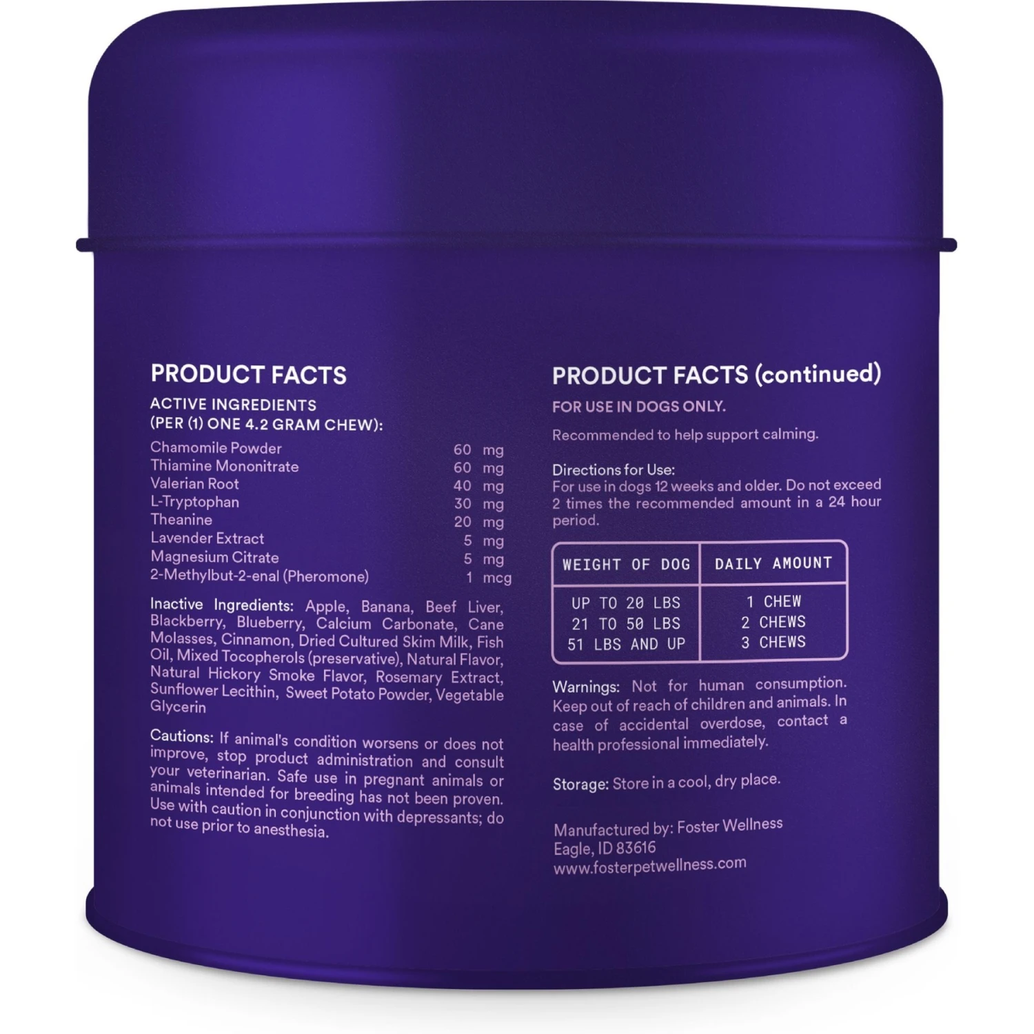 Foster Advanced Calming Banana & Beef Flavored Soft Chews Dog Health Supplement, 90 Count 2 Foster Advanced Calming Banana & Beef Flavored Soft Chews Dog Health Supplement, 90 Count - Image 2