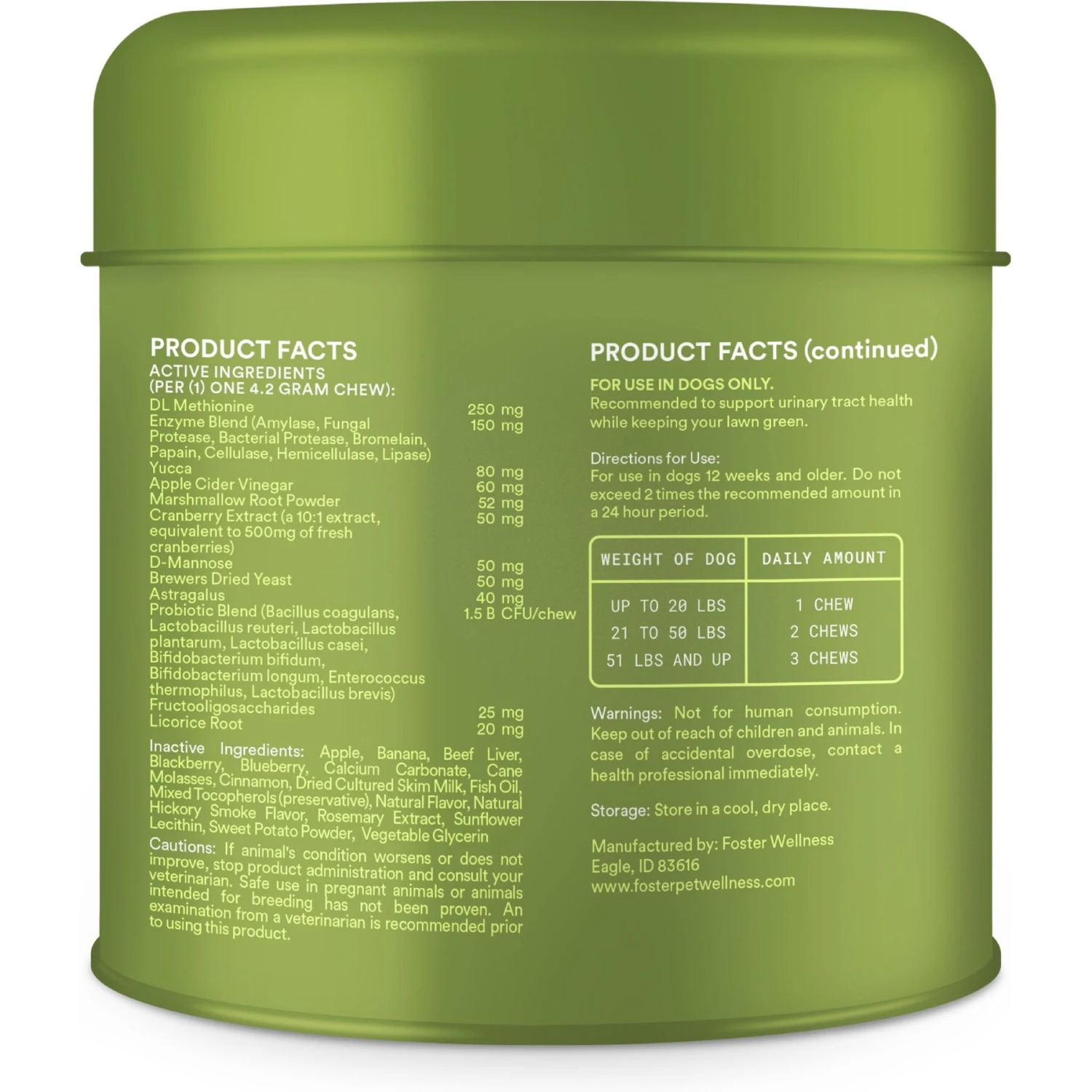 Foster Lawn Saver Chicken & Apple Flavored Soft Chews Dog Health Supplement, 90 Count 2 Foster Lawn Saver Chicken & Apple Flavored Soft Chews Dog Health Supplement, 90 Count - Image 2