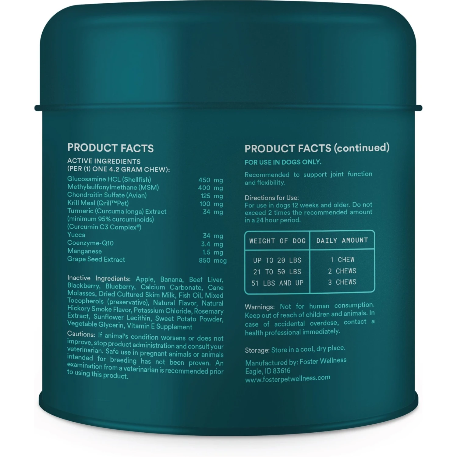 Foster Advanced Hip & Joint Banana & Apple Flavored Dog Health Supplement, 90 Count 2 Foster Advanced Hip & Joint Banana & Apple Flavored Dog Health Supplement, 90 Count - Image 2