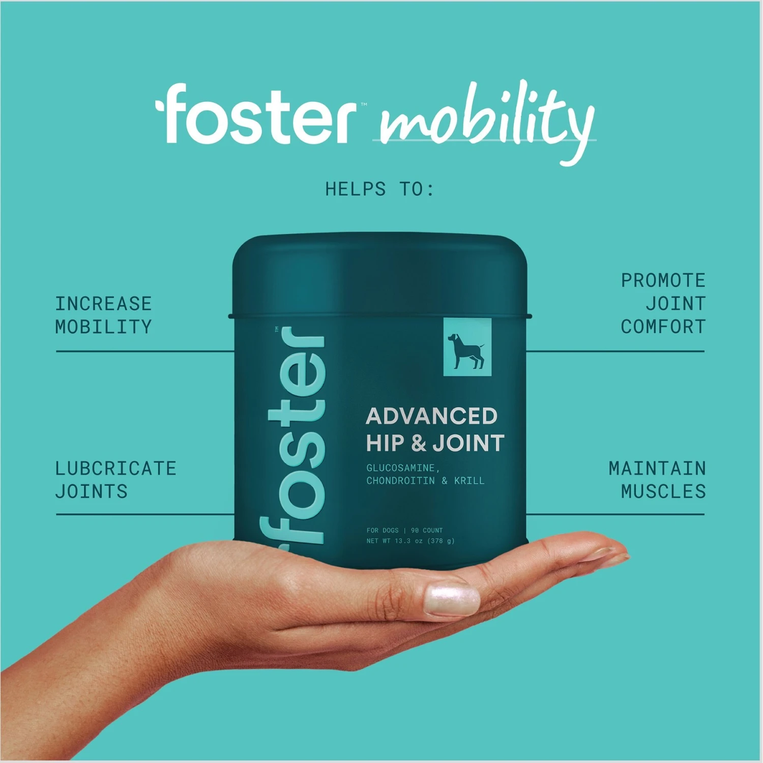 Foster Advanced Hip & Joint Banana & Apple Flavored Dog Health Supplement, 90 Count 3 Foster Advanced Hip & Joint Banana & Apple Flavored Dog Health Supplement, 90 Count - Image 3