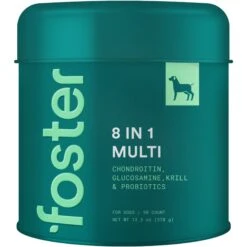Foster 8-in-1 Multivitamin Beef & Apple Flavored Soft Chews Dog Supplement, 90 Count