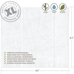 Doggy Do Good Premium Natural Scented Cat & Dog Grooming Wipes, X-Large, 60 Count -Pet Wellness 704198 PT2. AC SS1800 V1668809752