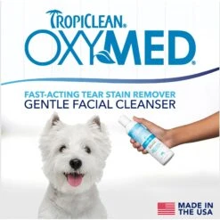 TropiClean OxyMed Tear Stain Remover Whitening Dog Shampoo, 8-oz Bottle -Pet Wellness 704294 PT2. AC SS1800 V1671551848