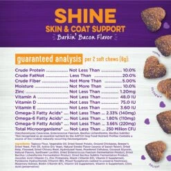 Wellness Shine Skin & Coat Bacon Flavor Chew Supplements For Dogs 13 Wellness Shine Skin & Coat Bacon Flavor Chew Supplements For Dogs -Pet Wellness 704342 PT5. AC SS1800 V1683035267