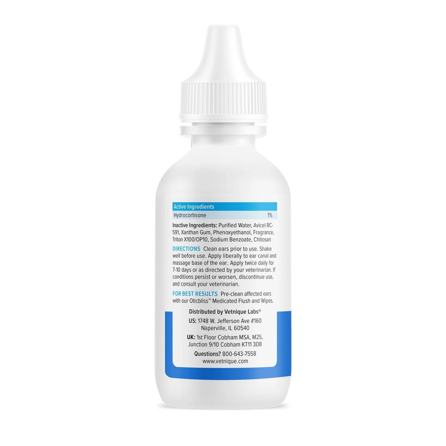 Vetnique Labs Oticbliss Ear Drops Medicated For Ear Infections For Dogs & Cats, 1.8-oz Bottle 2 Vetnique Labs Oticbliss Ear Drops Medicated For Ear Infections For Dogs & Cats, 1.8-oz Bottle - Image 2