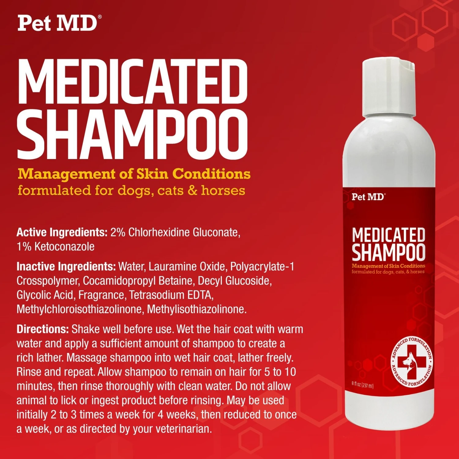 Pet MD Antiseptic & Antifungal Medicated Shampoo, 8-oz Bottle 2 Pet MD Antiseptic & Antifungal Medicated Shampoo, 8-oz Bottle - Image 2