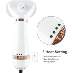 Fido Fave Dog Grooming Hair Dryer With Slicker Brush, White, Medium -Pet Wellness 714990 PT4. AC SS1800 V1669397228