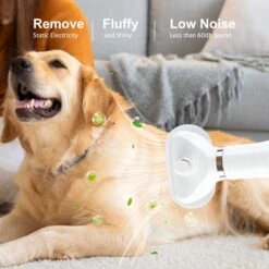 Fido Fave Dog Grooming Hair Dryer With Slicker Brush, White, Medium -Pet Wellness 714990 PT7. AC SS1800 V1669397228