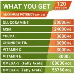 StrellaLab Omega 3 Fish Oil Glucosamine Treats Dog Joint Supplement Chews -Pet Wellness 726422 PT4. AC SS1800 V1671130389