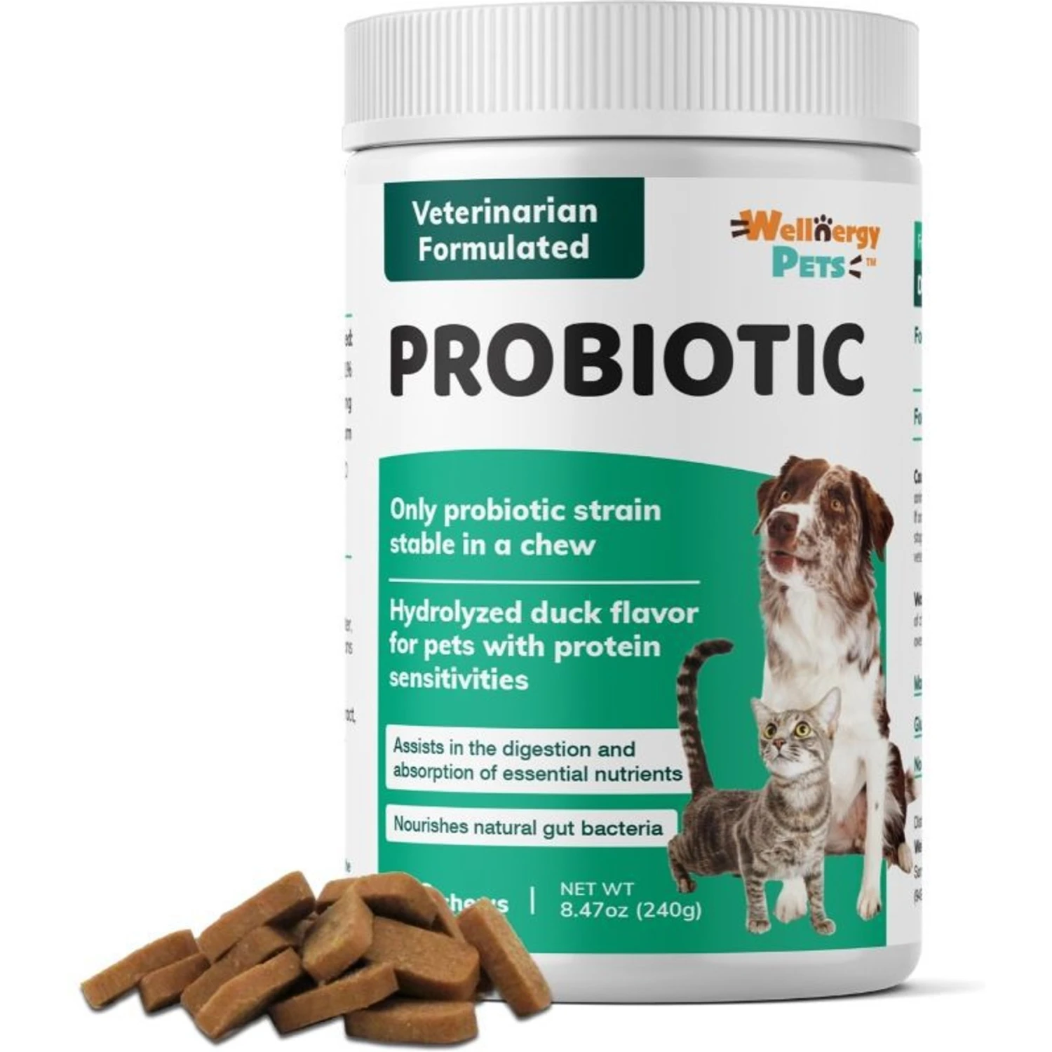 Wellnergy Pets Probiotics & Prebiotics Supplement For Cats & Dogs, 160 Count 1 Wellnergy Pets Probiotics & Prebiotics Supplement For Cats & Dogs, 160 Count