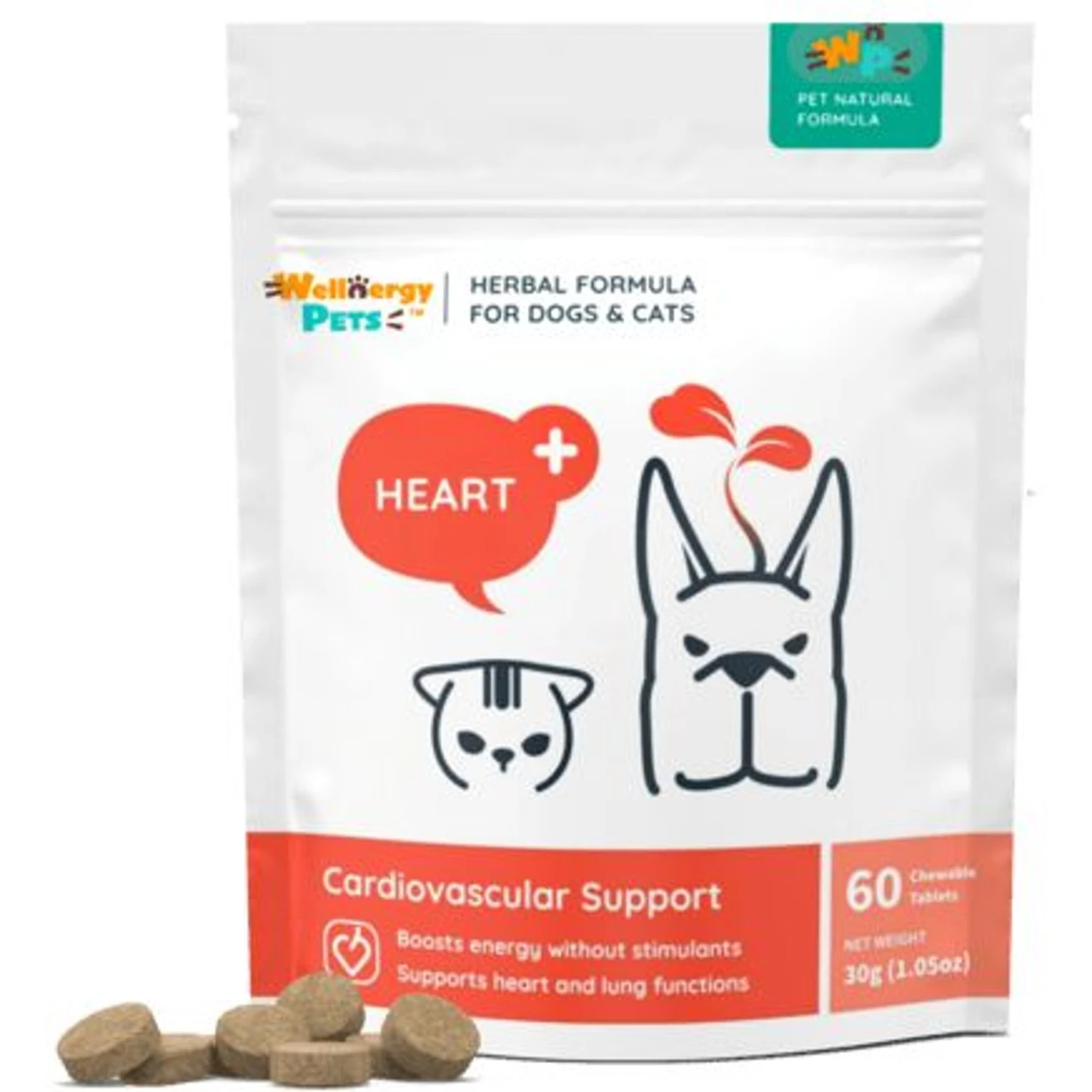 Wellnergy Pets Herbal Qbow Heart Supplement For Dogs & Cats, 60 Count 1 Wellnergy Pets Herbal Qbow Heart Supplement For Dogs & Cats, 60 Count