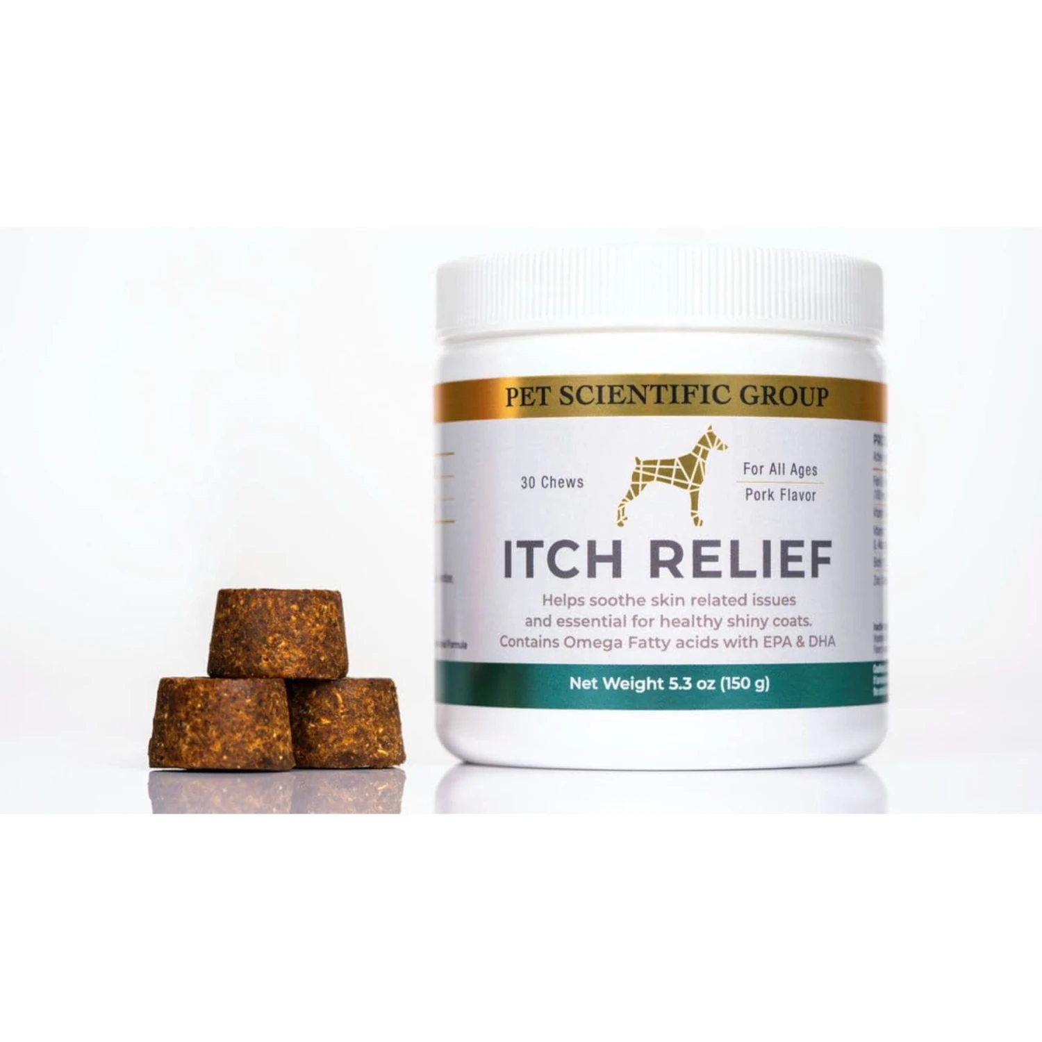 PetScy Itch Relief Pork Flavored Chew Supplement For Dogs, 30 Count 3 PetScy Itch Relief Pork Flavored Chew Supplement For Dogs, 30 Count - Image 3