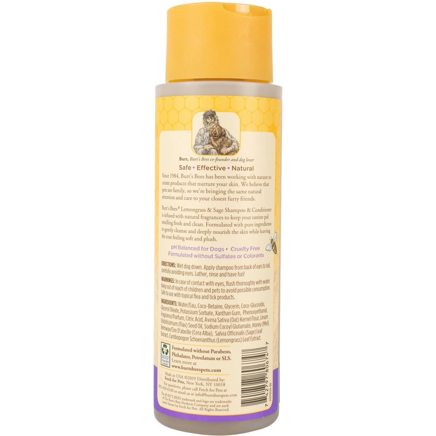 Burt's Bees Lemongrass & Sage Scented Dog Shampoo & Conditioner, 12-oz Bottle 2 Burt's Bees Lemongrass & Sage Scented Dog Shampoo & Conditioner, 12-oz Bottle - Image 2