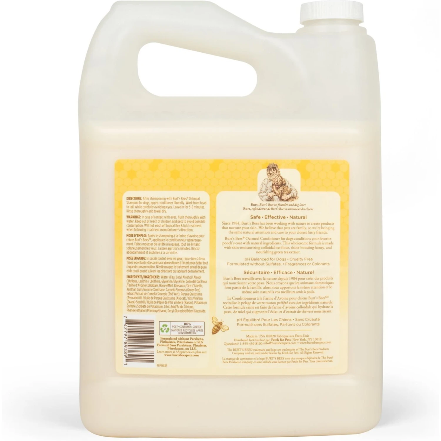 Burt's Bees Oatmeal Dog Conditioner, 1-gal 2 Burt's Bees Oatmeal Dog Conditioner, 1-gal - Image 2