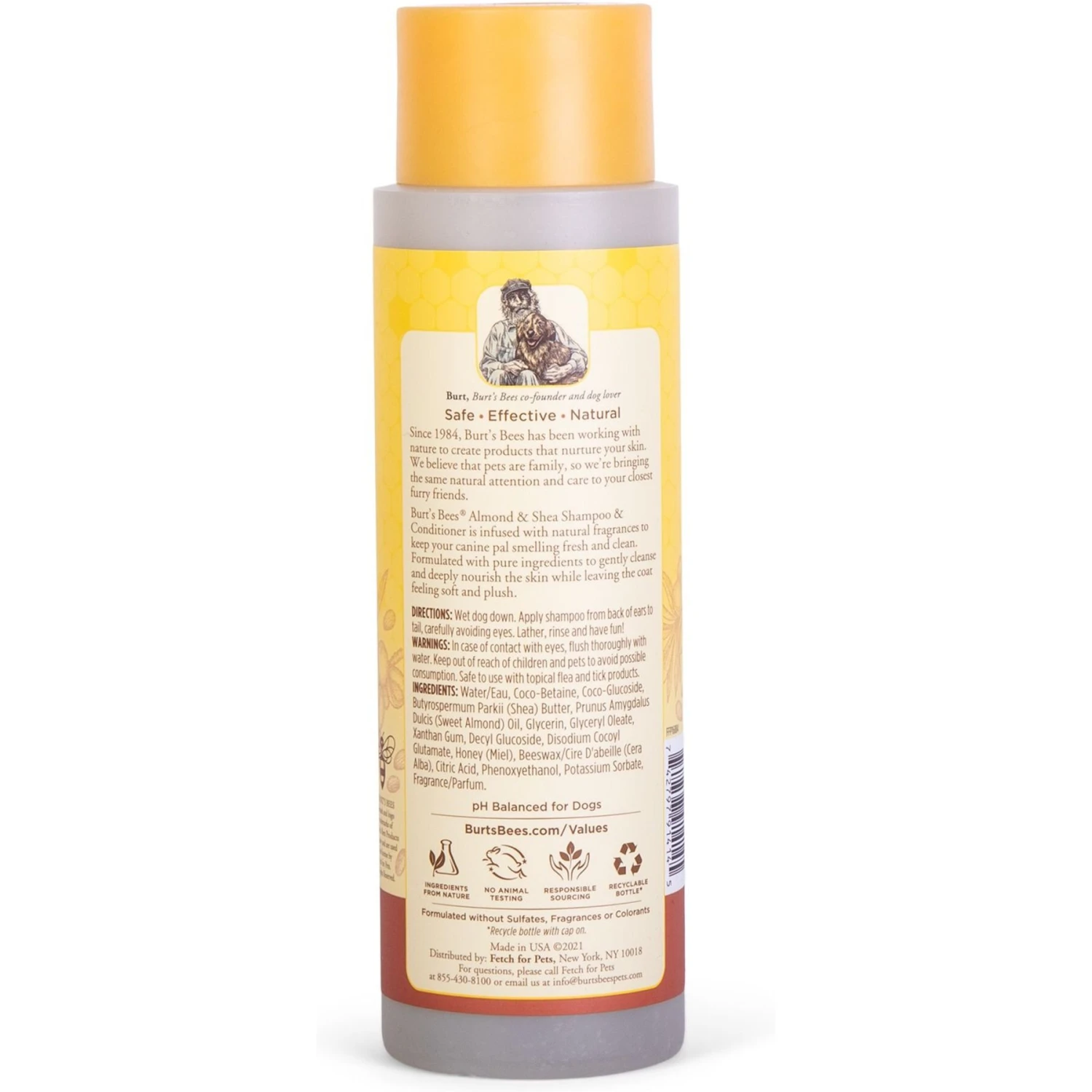 Burt's Bees Almond & Shea Scented Dog Shampoo & Conditioner, 12-oz Bottle 2 Burt's Bees Almond & Shea Scented Dog Shampoo & Conditioner, 12-oz Bottle - Image 2