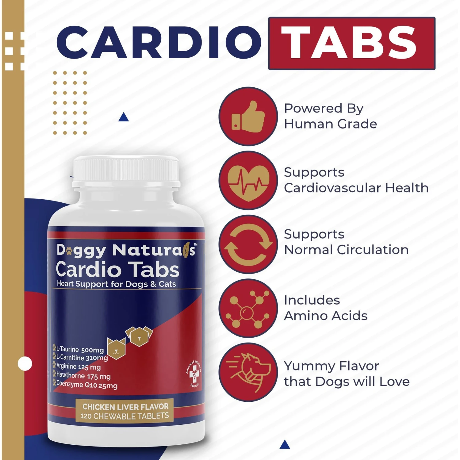 Pet Health Pharma Cardio Heart Health Chicken Flavored Tablets Supplements For Cats & Dogs, 120 Count 5 Pet Health Pharma Cardio Heart Health Chicken Flavored Tablets Supplements For Cats & Dogs, 120 Count - Image 5