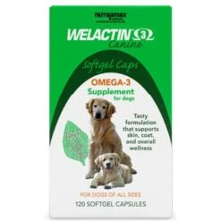 Nutramax Welactin Omega-3 Fish Oil Skin Liquid Softgels Skin & Coat Supplement For Dogs