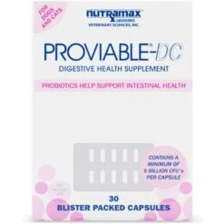 Nutramax Proviable Probiotics & Prebiotics Capsules Digestive Supplement For Cats & Dogs