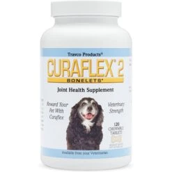 Travco Products Nutramax Curaflex 2 Chewable Tablets Joint Health Supplement For Dogs, 120 Count