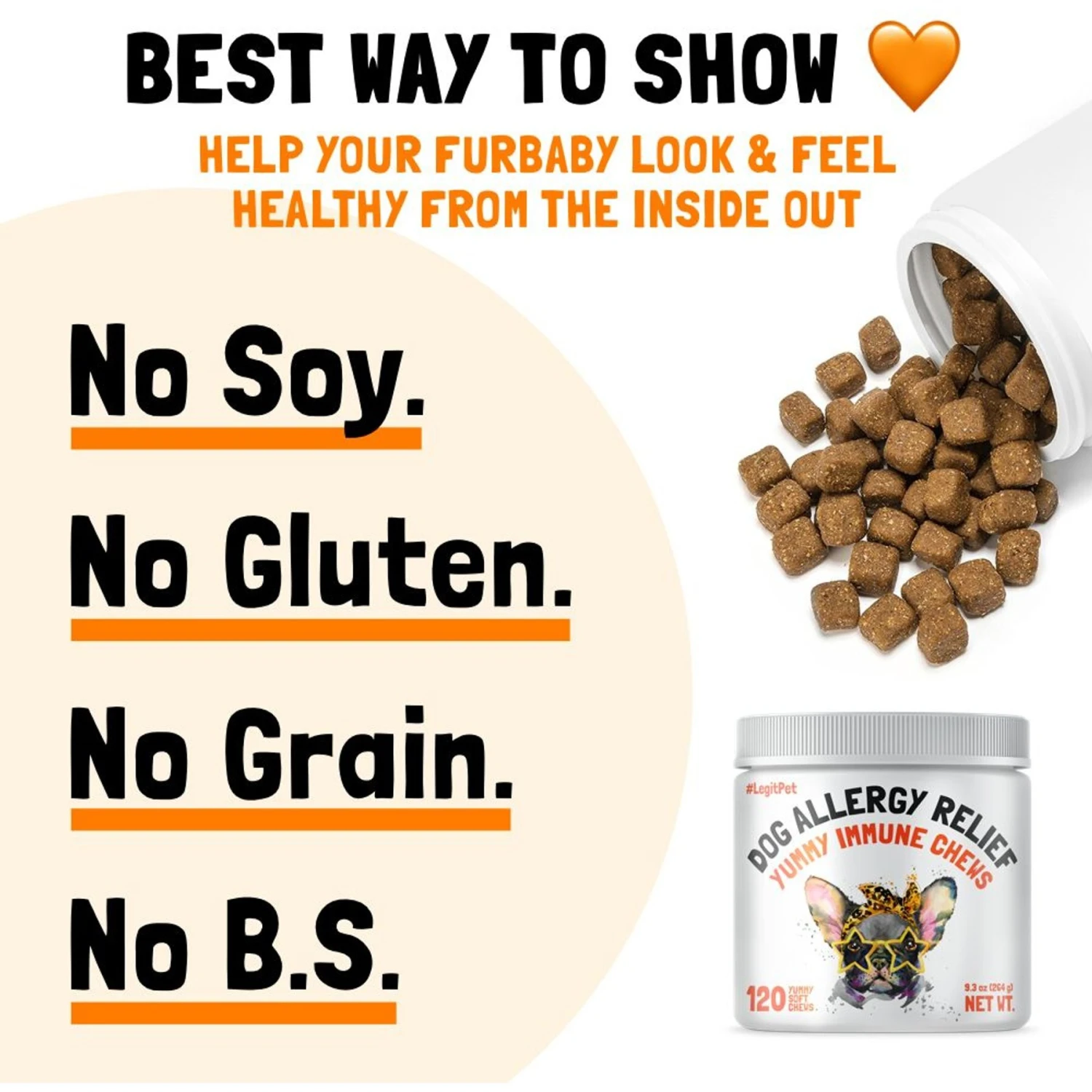 Legitpet Allergy & Immune Support Chicken Flavored Chew Supplement For Adult Dogs 5 Legitpet Allergy & Immune Support Chicken Flavored Chew Supplement For Adult Dogs - Image 5