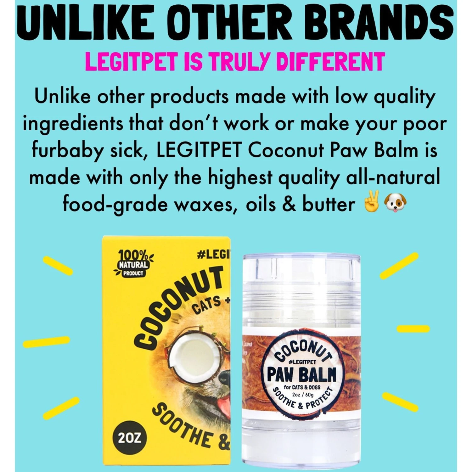 Legitpet Skin & Coat Coconut Oil & Shea Butter Adult Dog Paw Balm 2 Legitpet Skin & Coat Coconut Oil & Shea Butter Adult Dog Paw Balm - Image 2