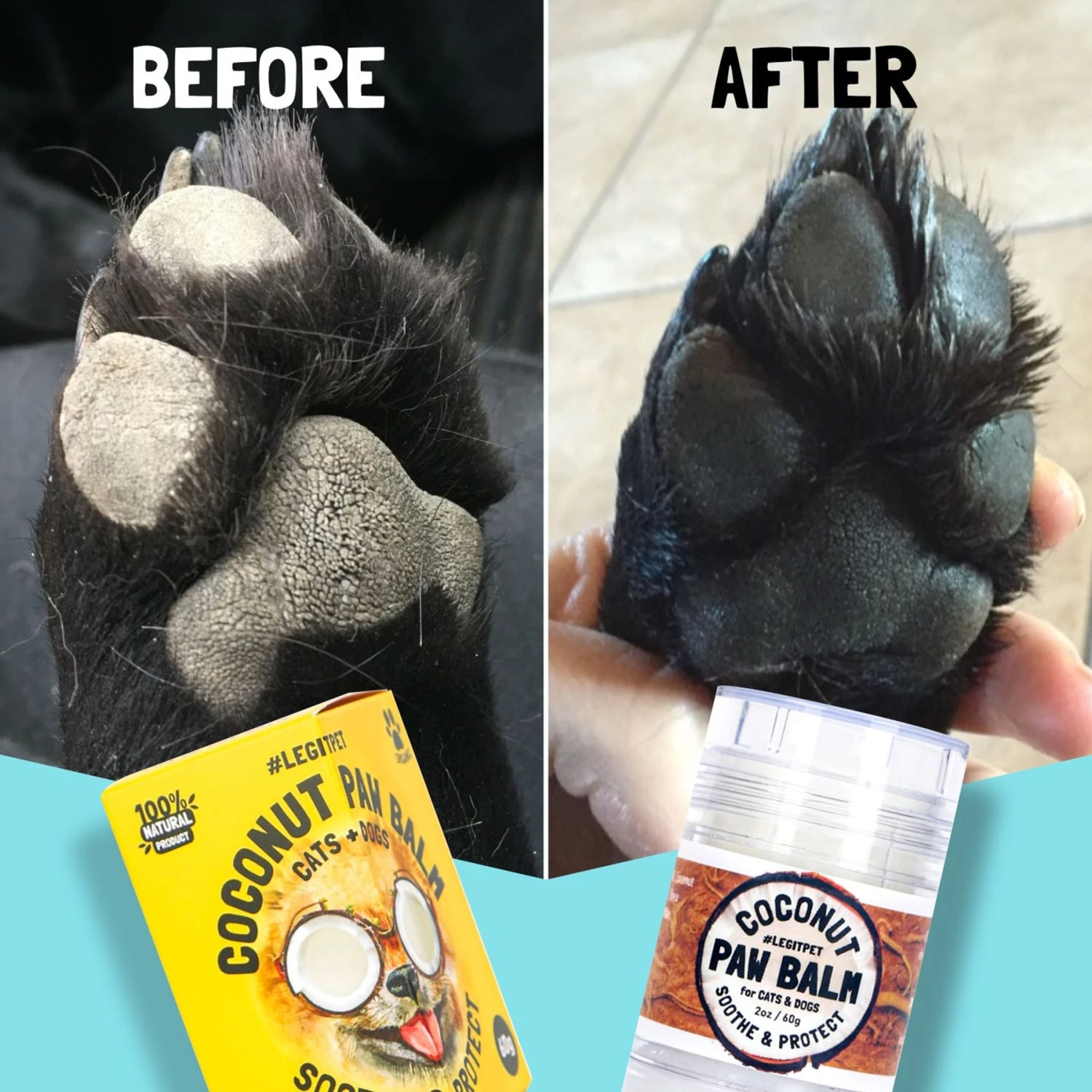 Legitpet Skin & Coat Coconut Oil & Shea Butter Adult Dog Paw Balm 3 Legitpet Skin & Coat Coconut Oil & Shea Butter Adult Dog Paw Balm - Image 3