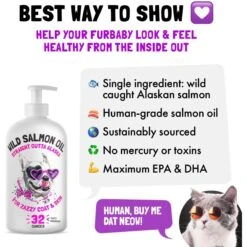 Legitpet Wild Caught Alaskan Salmon Oil Liquid Skin & Coat Supplement For Adult Dogs & Cats, 32-oz Bottle -Pet Wellness 740854 PT2. AC SS1800 V1673627970