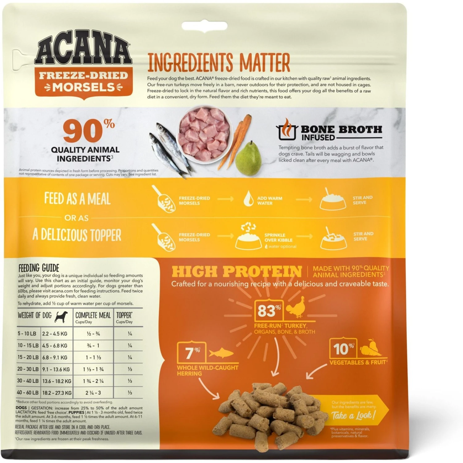 ACANA Free-Run Turkey Recipe Morsels Grain-Free Freeze-Dried Dog Food & Topper, 8-oz Bag 2 ACANA Free-Run Turkey Recipe Morsels Grain-Free Freeze-Dried Dog Food & Topper, 8-oz Bag - Image 2