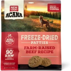 ACANA Ranch-Raised Beef Recipe Patties Grain-Free Freeze-Dried Dog Food & Topper, 14-oz Bag
