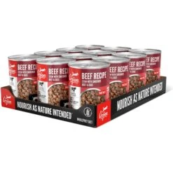 ORIJEN Real Meat Shreds Beef Recipe Stew Grain-Free Wet Dog Food, 12.8-oz Can, Case Of 12