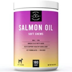 Healthy Solutions For Pets Salmon Oil Skin & Coat Supplement For Dogs, 180 Count
