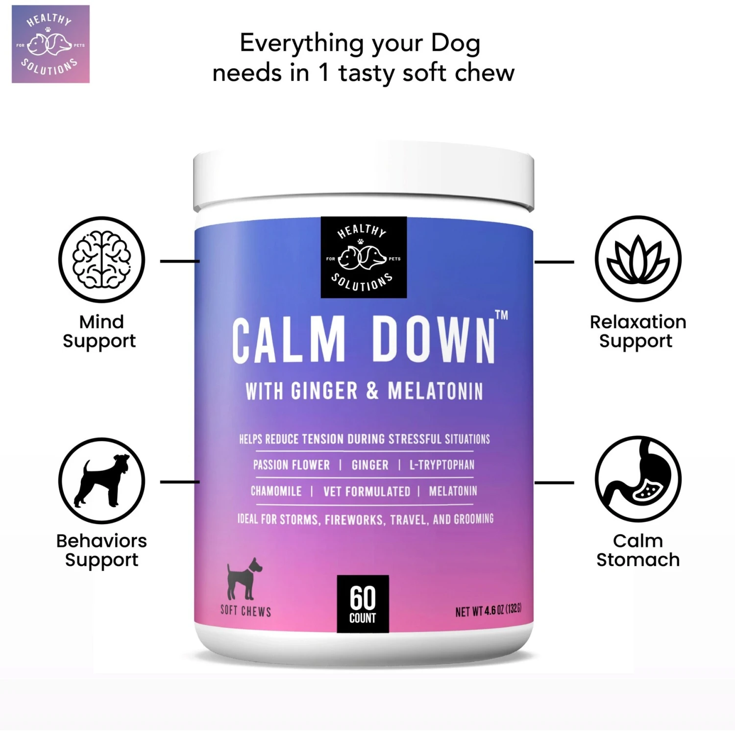 Healthy Solutions For Pets Calming Supplement Dog Treat 2 Healthy Solutions For Pets Calming Supplement Dog Treat - Image 2