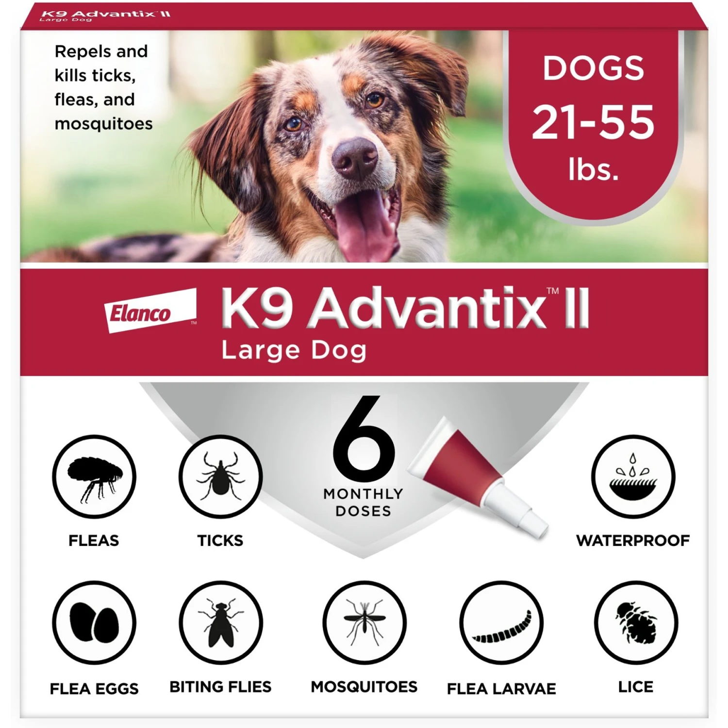 K9 Advantix II Flea & Tick Spot Treatment For Dogs, 21-55 Lbs 1 K9 Advantix II Flea & Tick Spot Treatment For Dogs, 21-55 Lbs