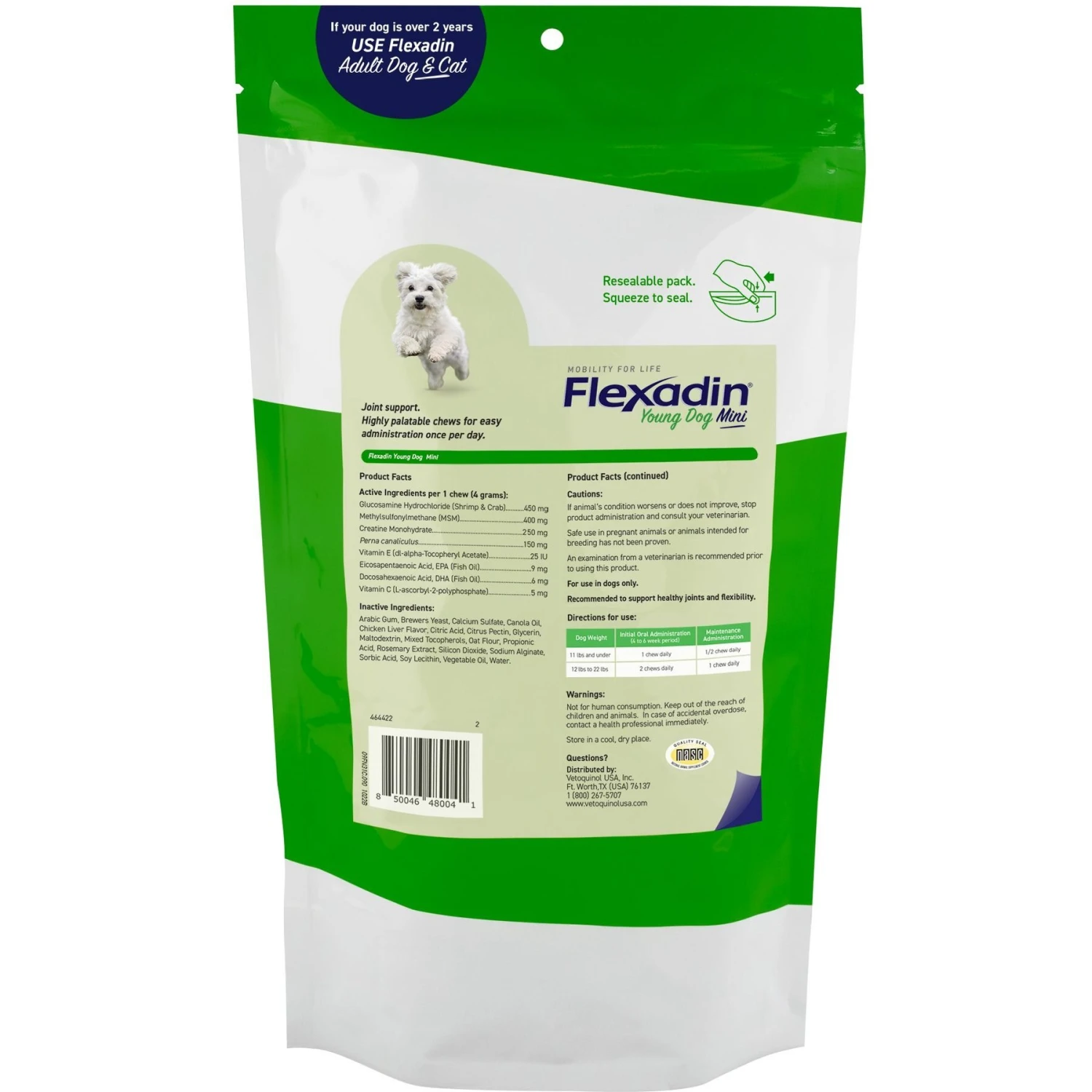 Vetoquinol Flexadin Dog Supplement, 12.69-oz Bag, 90 Count 2 Vetoquinol Flexadin Dog Supplement, 12.69-oz Bag, 90 Count - Image 2