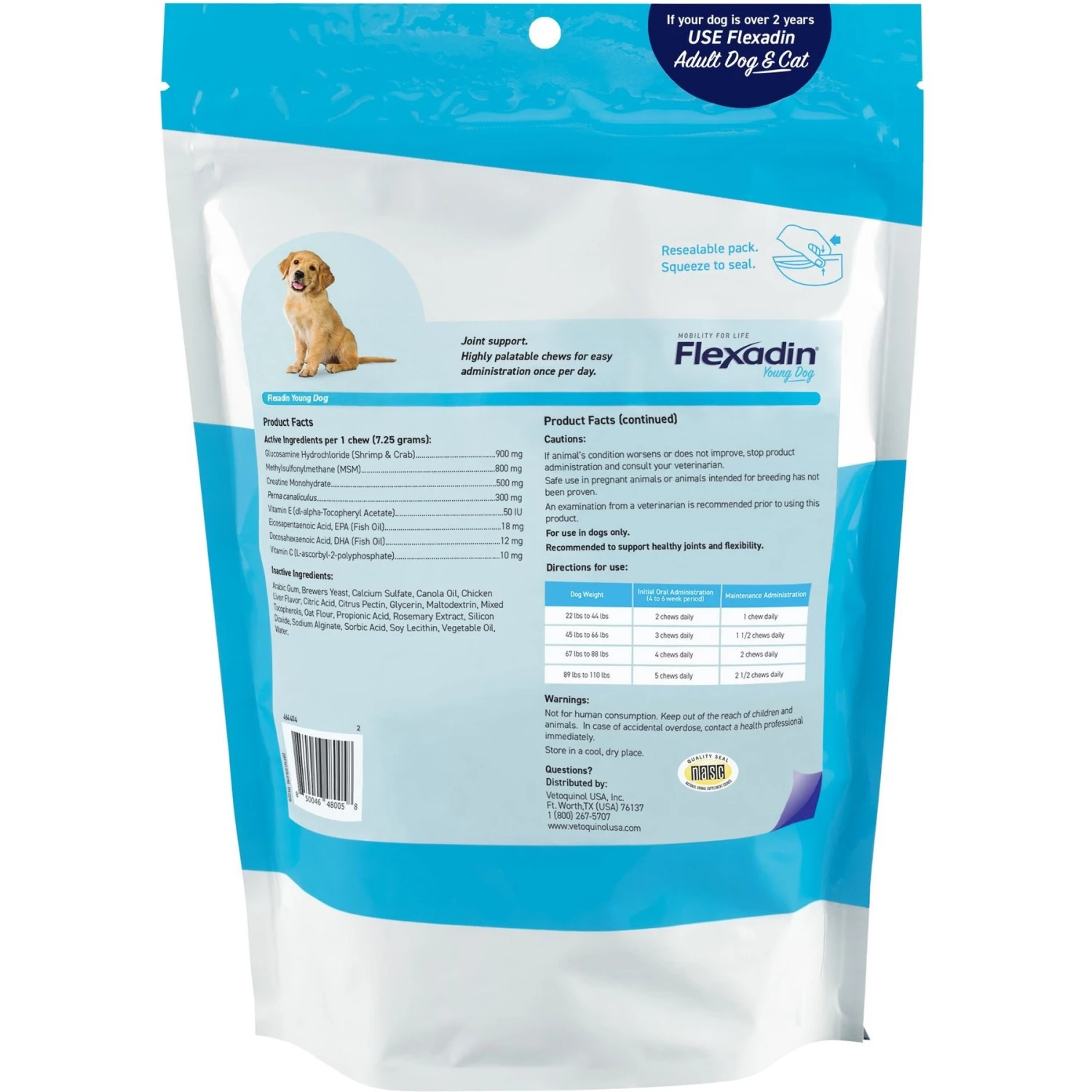 Vetoquinol Flexadin Dog Supplement, 22.03-oz Bag, 90 Count 2 Vetoquinol Flexadin Dog Supplement, 22.03-oz Bag, 90 Count - Image 2