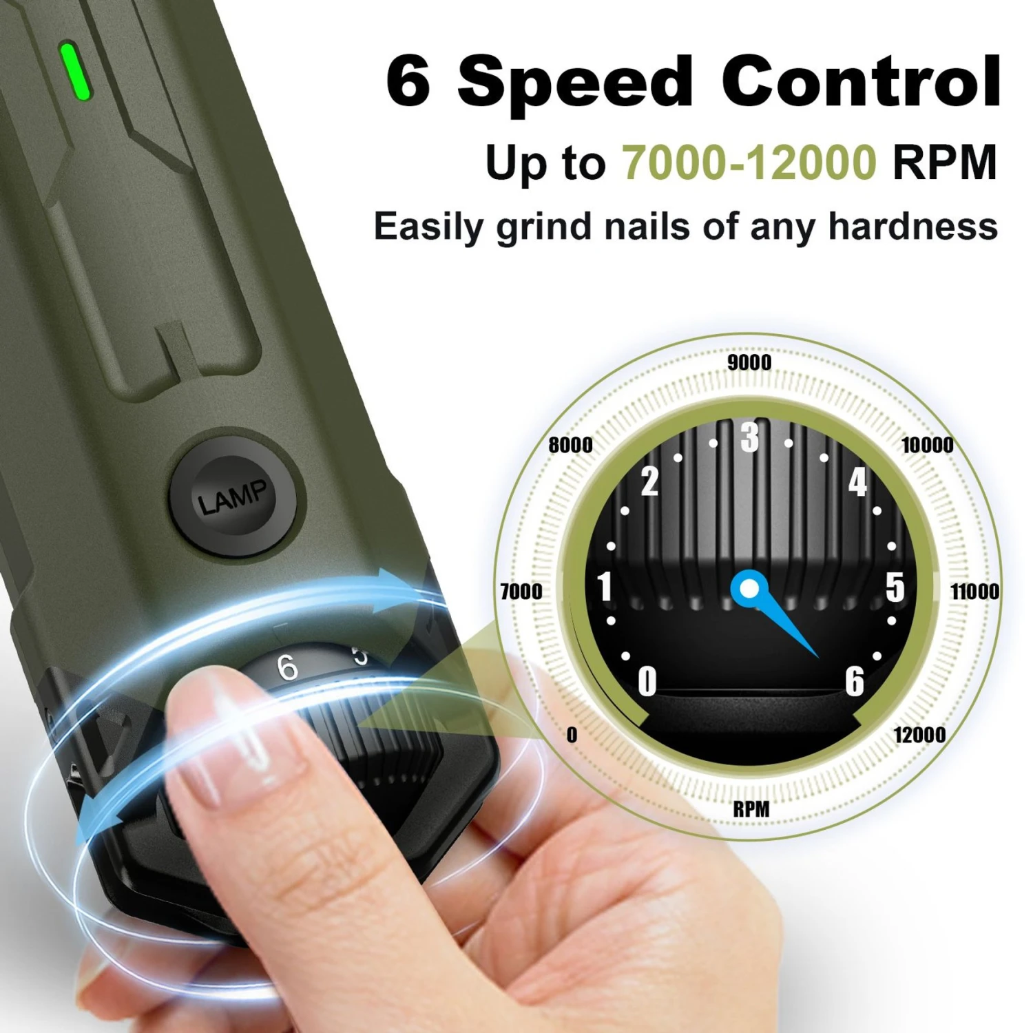 Casfuy 6 Speed Dog Nail Grinder 2 Casfuy 6 Speed Dog Nail Grinder - Image 2