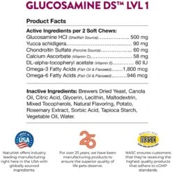 NaturVet Maintenance Care Glucosamine DS Soft Chews Joint Supplement For Dogs & Cats -Pet Wellness 75575 PT7. AC SS1800 V1698694720