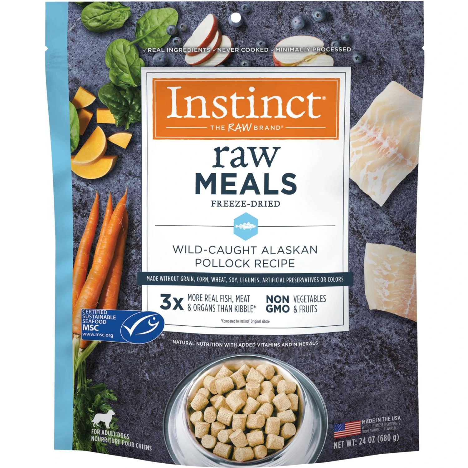 Instinct Meals Wild-Caught Alaskan Pollock Recipe Grain-Free Freeze-Dried Raw Dog Food 1 Instinct Meals Wild-Caught Alaskan Pollock Recipe Grain-Free Freeze-Dried Raw Dog Food