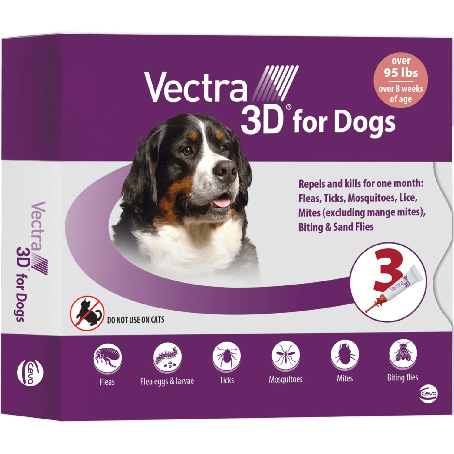 Vectra 3D Flea & Tick Control For Dogs Over 95lbs 1 Vectra 3D Flea & Tick Control For Dogs Over 95lbs