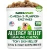 Bark&Spark Allergy Relief Immune Chews Dog Treats Skin & Coat Supplement