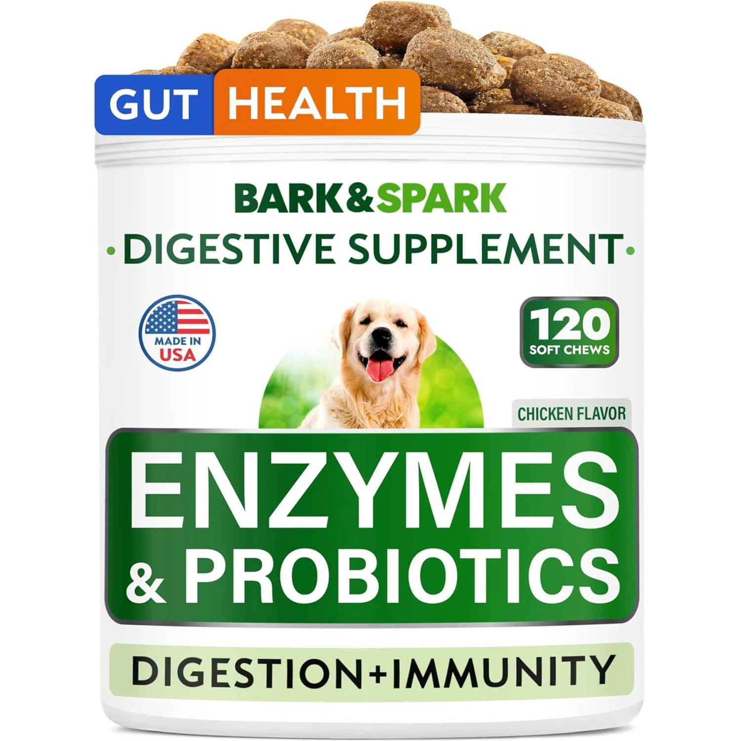 Bark&Spark Probiotics For Dogs With Digestive Enzymes Prebiotics Bacon Flavored Chew 1 Bark&Spark Probiotics For Dogs With Digestive Enzymes Prebiotics Bacon Flavored Chew