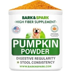 Bark&Spark Pumpkin Powdered Fiber & Stool Softener Cat & Dog Supplement, 8.1-oz Bag