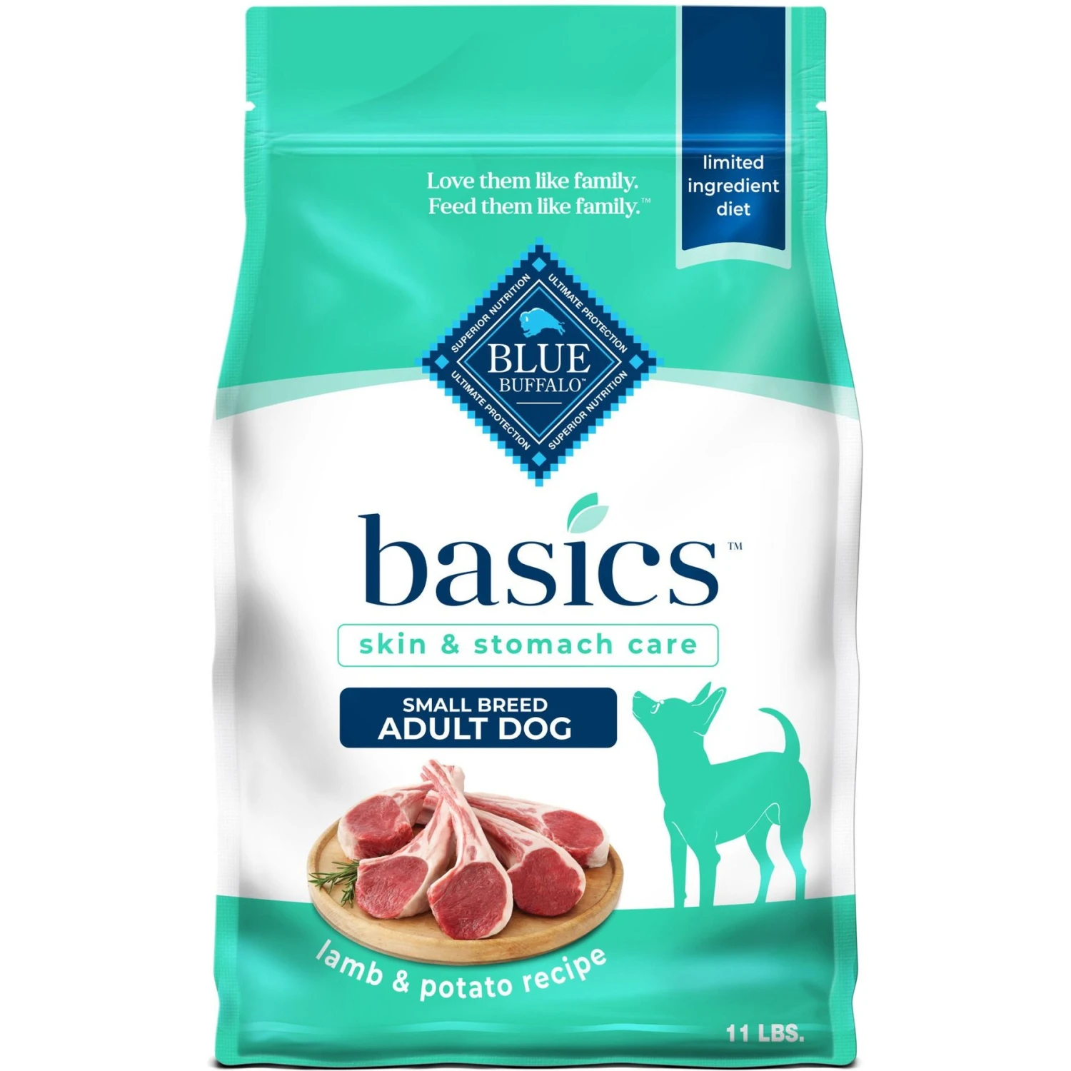 Blue Buffalo Basics Skin & Stomach Care Grain-Free Formula Lamb & Potato Recipe Small Breed Adult Dry Dog Food 1 Blue Buffalo Basics Skin & Stomach Care Grain-Free Formula Lamb & Potato Recipe Small Breed Adult Dry Dog Food