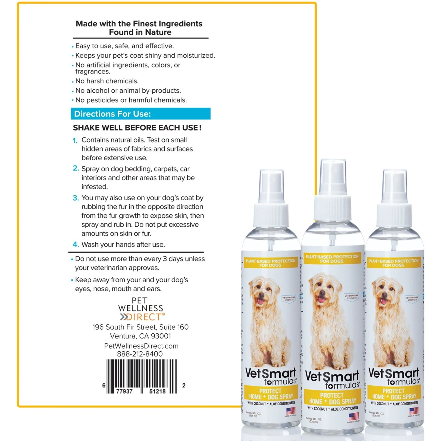 VetSmart Formulas Protect Home & Dog Spray, 8-oz Bottle 6 VetSmart Formulas Protect Home & Dog Spray, 8-oz Bottle - Image 6