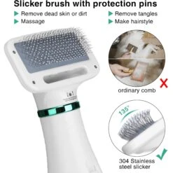 Ownpets 2-in-1 Grooming Cat & Dog Hair Dryer With Slicker Brush -Pet Wellness 760190 PT3. AC SS1800 V1674674158