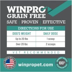 WINPRO Pet Pre+Probiotic Plasma Meal Topper Dog Supplement, 60 Scoops -Pet Wellness 761022 PT4. AC SS1800 V1677264943