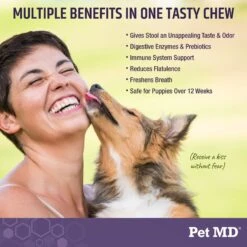 Pet MD Stool Eating Deterrent Dog Supplement, 60 Count -Pet Wellness 761086 PT3. AC SS1800 V1683064376