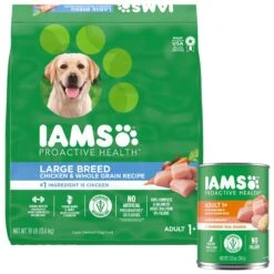 Iams ProActive Health Classic Ground With Chicken & Whole Grain Rice Adult Wet Dog Food & Iams Proactive Health Large Breed With Real Chicken Adult Dry Dog Food